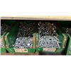 Image 12 : GREY METAL/WOOD SHELVING UNIT WITH ASSORTED HARDWARE- WASHERS, BOLTS, NUTS, CAP SCREWS & MORE