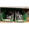 Image 14 : GREY METAL/WOOD SHELVING UNIT WITH ASSORTED HARDWARE- WASHERS, BOLTS, NUTS, CAP SCREWS & MORE