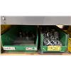 Image 17 : GREY METAL/WOOD SHELVING UNIT WITH ASSORTED HARDWARE- WASHERS, BOLTS, NUTS, CAP SCREWS & MORE