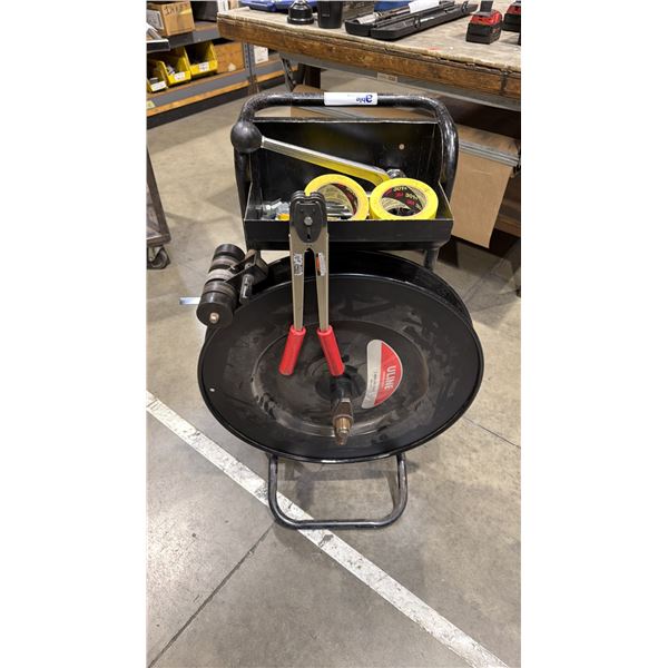 ULINE BLACK METAL BANDING CART WITH TOOLS & CRIMPS