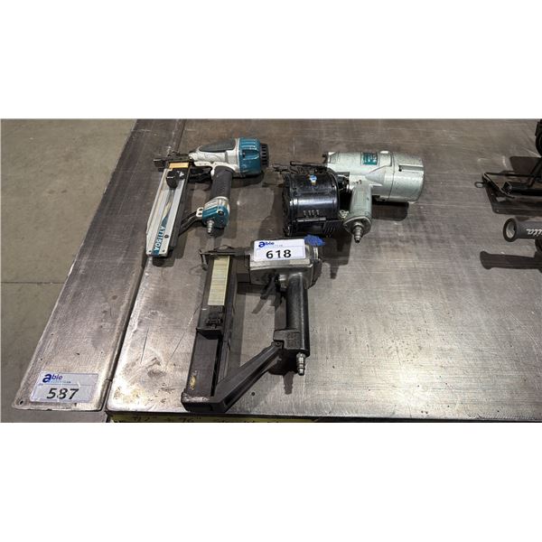 2 PNEUMATIC STAPLE GUNS- MAKITA/SENCO & HITACHI NV 83A2 PNEUMATIC COIL NAILER