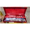 Image 2 : ASSORTED SHOP SUPPLIES- WELDING HELMETS, WORK LIGHT, HEAT GUN, KNEE PADS, TOOLBOX WITH CONTENTS &