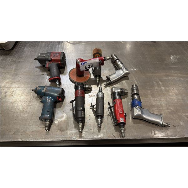 GROUP OF APPROX 9 PNEUMATIC TOOLS- DIE GRINDERS, DRILLS, GRINDERS