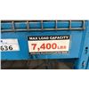 Image 4 : BLUE PALLET RACKING UNIT - (2) 12FT UPRIGHTS, (6) 14FT SIDE RAILS W/MESH DECK