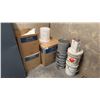 Image 1 : ULINE DRUM LINERS, T SHIRT RAGS, METAL BUCKETS & ASSORTED CHEMICALS