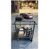 Image 2 : 2 TIER METAL SHOP CART WITH ASSORTED WORK GLOVES, CO2 CANS, DRY WICKING