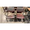 Image 2 : BROWN FOLDING UTILITY TABLE, 2 CHAIRS, WOODEN SHELVING UNIT, WOODEN SHOP TABLE & WHITEBOARD
