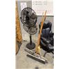 Image 3 : GROUP OF ASSORTED SHOP/OFFICE ITEMS- LARGE CLOCK, 3 MOBILE OFFICE CHAIRS, FLOOR FAN, WHITEBOARD,