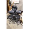 Image 4 : GROUP OF ASSORTED SHOP/OFFICE ITEMS- LARGE CLOCK, 3 MOBILE OFFICE CHAIRS, FLOOR FAN, WHITEBOARD,