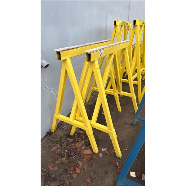 PAIR OF 4'H YELLOW HEAVY DUTY SAW HORSES APPROX 4'L