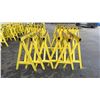 Image 2 : GROUP OF 6 YELLOW STEEL HEAVY DUTY SAW HORSES 4000LB CAPACITY APPROX 4'L X 3'H