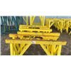 Image 3 : GROUP OF 6 YELLOW STEEL HEAVY DUTY SAW HORSES 4000LB CAPACITY APPROX 4'L X 3'H