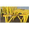 Image 3 : GROUP OF 6 YELLOW STEEL HEAVY DUTY SAW HORSES 4000LB CAPACITY APPROX 4'L X 3'H