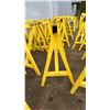 Image 2 : GROUP OF 6 YELLOW STEEL HEAVY DUTY SAW HORSES 4000LB CAPACITY APPROX 4'L X 3'H