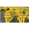 Image 3 : GROUP OF 6 YELLOW STEEL HEAVY DUTY SAW HORSES 4000LB CAPACITY APPROX 4'L X 3'H