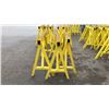 Image 2 : GROUP OF 3 YELLOW STEEL HEAVY DUTY SAW HORSES 4000LB CAPACITY APPROX 4'L X 3'H