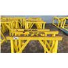 Image 3 : GROUP OF 3 YELLOW STEEL HEAVY DUTY SAW HORSES 4000LB CAPACITY APPROX 4'L X 3'H