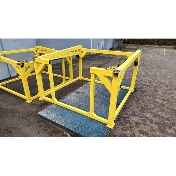 YELLOW CUSTOM BUILT STEEL WORK CAGE APPROX 5'L X 5'W X 3'H