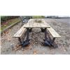 Image 3 : OUTDOOR WOODEN PICNIC TABLE APPROX 61" X 69"