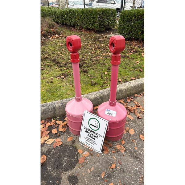 2 METAL CIGARETTE DISPOSAL STANDS