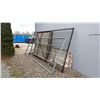 Image 2 : 2PC METAL GATE SET- EACH PANEL 8' X 8', BLACK CHAIN LINK ROLLING GATE & BLUE METAL FRAME