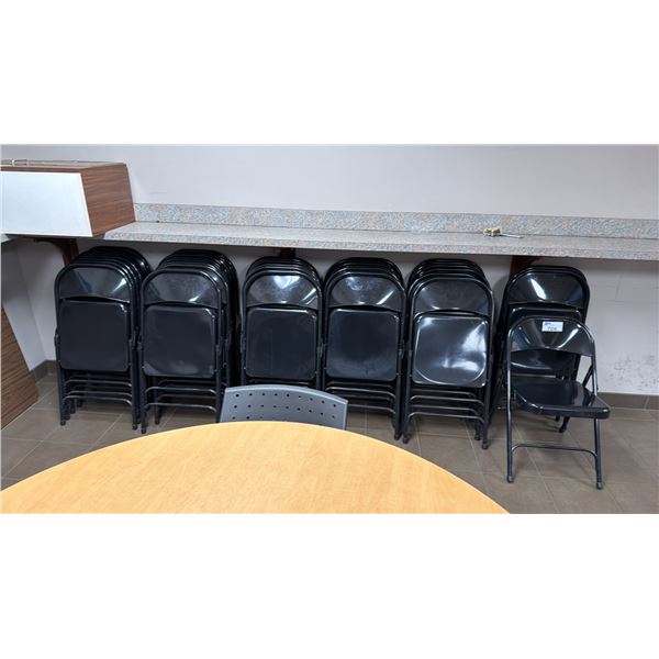 BLACK ALL METAL FOLDING CHAIRS - APPROX. 38