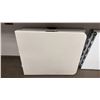 Image 2 : GROUP OF 5 FOLDING UTILITY TABLES - (4) WHITE PLASTIC & (1) WOOD
