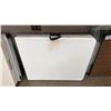 Image 3 : GROUP OF 5 FOLDING UTILITY TABLES - (4) WHITE PLASTIC & (1) WOOD