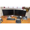 Image 1 : 2 DELL 24" COMPUTER MONITORS, KEYBOARD, MOUSE & YEALINK PHONE