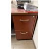 Image 3 : L SHAPED CONTEMPORARY CHERRY WOOD FINISH EXECUTIVE OFFICE DESK WITH KEYS