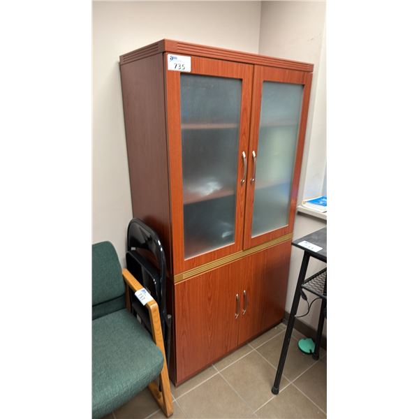 GLASS DOOR FRONT OFFICE ARMOUR WITH CHERRY WOOD FINISH