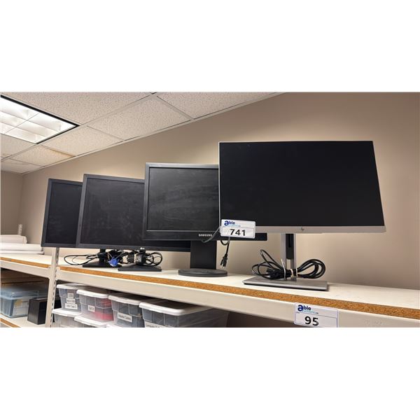 4 ASSORTED COMPUTER MONITORS  - HP, SAMSUNG & 2 LG