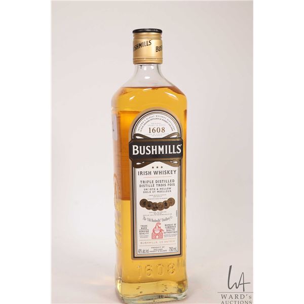 Bushmills / Irish Whiskey / Triple Distilled / 750ml / 40% ABV Note: Alcohol cannot be insured by an