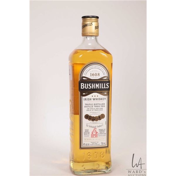 Bushmills / Irish Whiskey / Triple Distilled / 750ml / 40% ABV Note: Alcohol cannot be insured by an