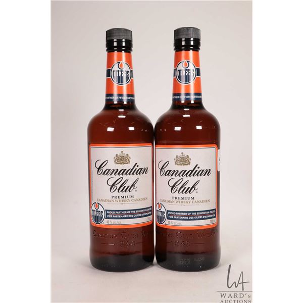 Two bottles of Canadian Club / Canadian Whisky / Edmonton Oilers Edition / 750ml / 40% ABV Note: Alc
