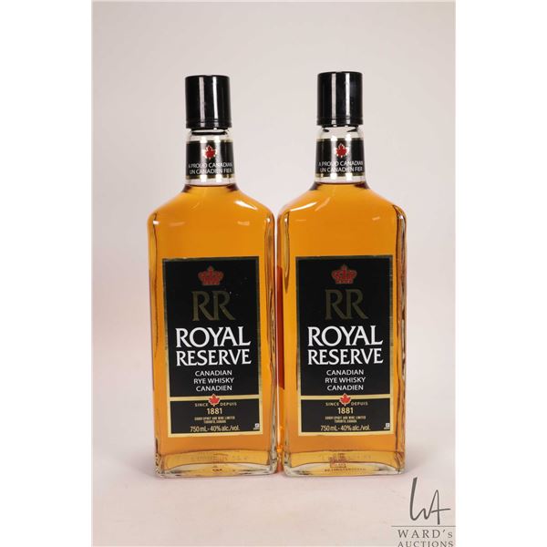 Two bottles of Royal Reserve / Canadian Rye Whisky / 750ml / 40% ABV Note: Alcohol cannot be insured