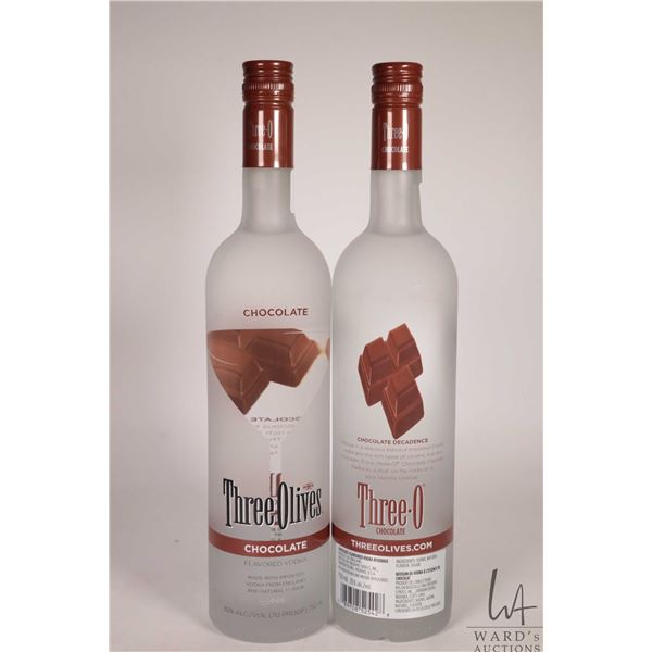 Two bottles of Three Olives / Chocolate Flavoured Vodka / 750ml / 35% ABV Note: Alcohol cannot be in