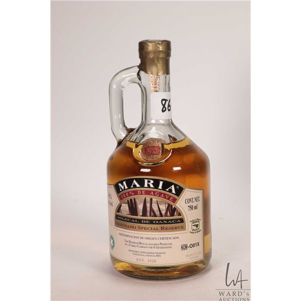 Maria / Mezcal De Oaxaca / Mezcal / 750ml / 40% ABV Note: Alcohol cannot be insured by any courier i