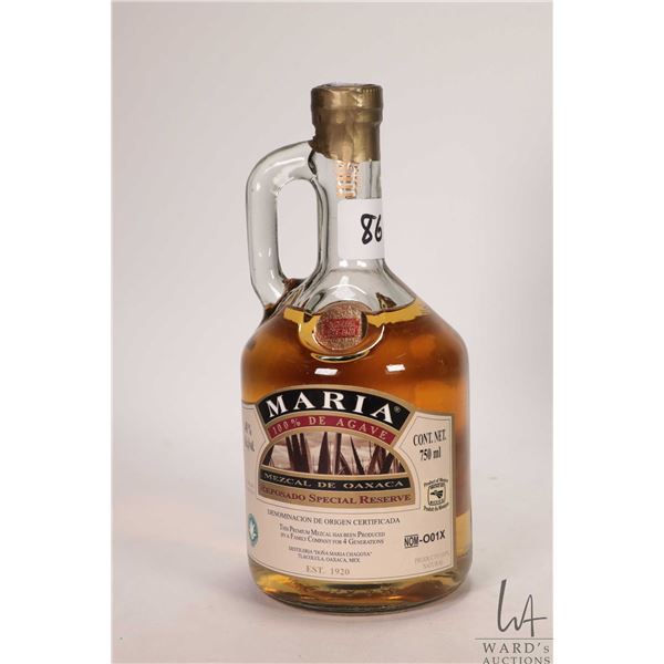 Maria / Mezcal De Oaxaca / Mezcal / 750ml / 40% ABV Note: Alcohol cannot be insured by any courier i