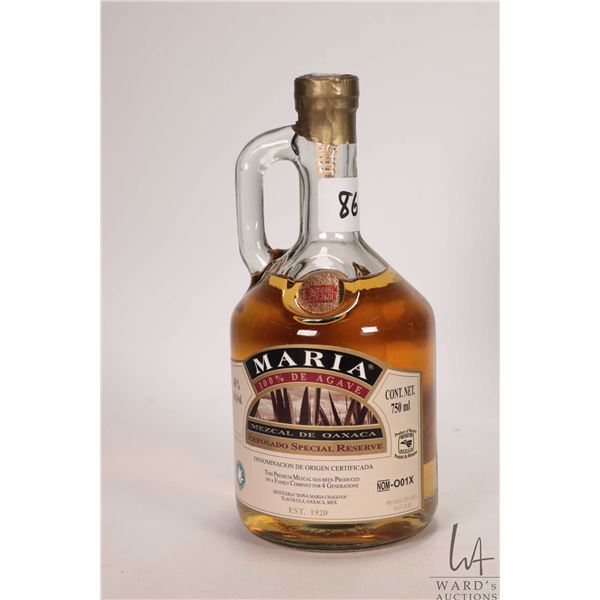 Maria / Mezcal De Oaxaca / Mezcal / 750ml / 40% ABV Note: Alcohol cannot be insured by any courier i