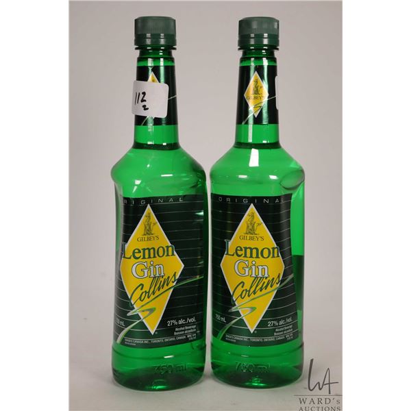 Two bottles of Gilbeys / Lemon Gin / Collins / 750ml / 27% ABV Note: Alcohol cannot be insured by an