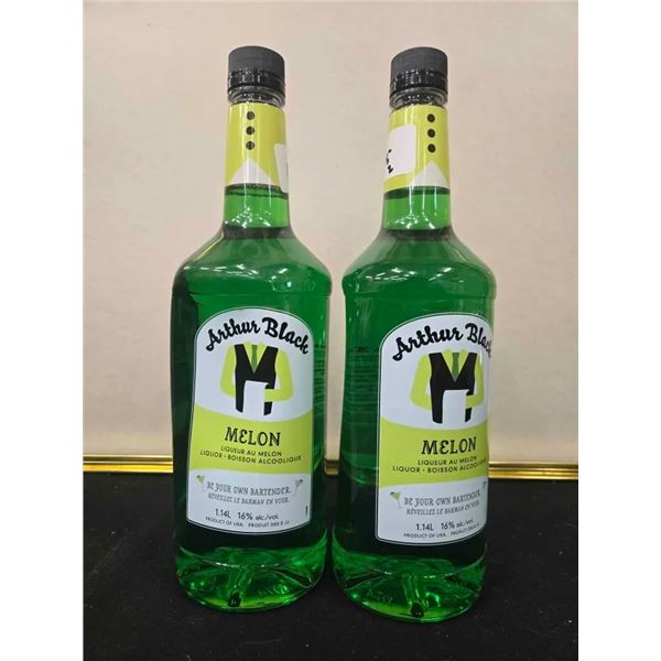Two bottles of Arthur Black / Melon Liqueur / 1.14L / 16% ABV Note: Alcohol cannot be insured by any