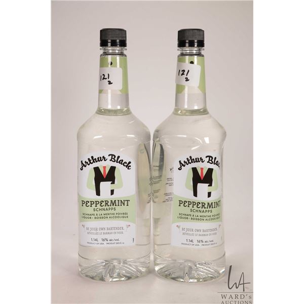 Two bottles of Arthur Black / Peppermint Schnapps / 1.14L / 16% ABV Note: Alcohol cannot be insured 