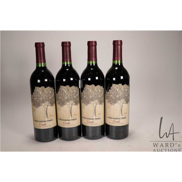 Four bottles of Dreaming Tree/ Crush / Red Wine / 750ml / 13.5% ABV Note: Alcohol cannot be insured 