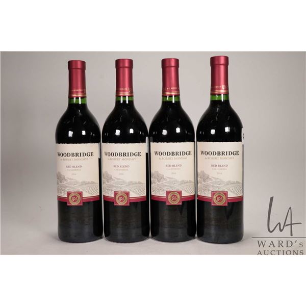 Four bottles of Woodbridge / Red Blend / 750ml 13.5% ABV Note: Alcohol cannot be insured by any cour