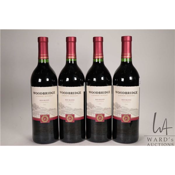 Four bottles of Woodbridge / Red Blend / 750ml 13.5% ABV Note: Alcohol cannot be insured by any cour