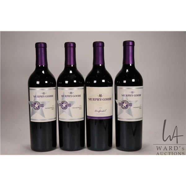 Four bottles of Murphy-Goode wine including 3 bottles of Homefront Red / 13.5% ABV and one bottle of