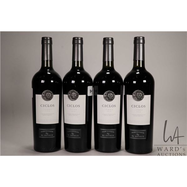 4 bottles of Ciclos / Icono / 2013 / 750ml / 14.5% ABV Note: Alcohol cannot be insured by any courie