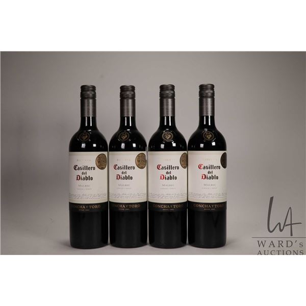 4 bottles of Casillero del Diable / Malbec / 750ml / 13.5% ABV Note: Alcohol cannot be insured by an