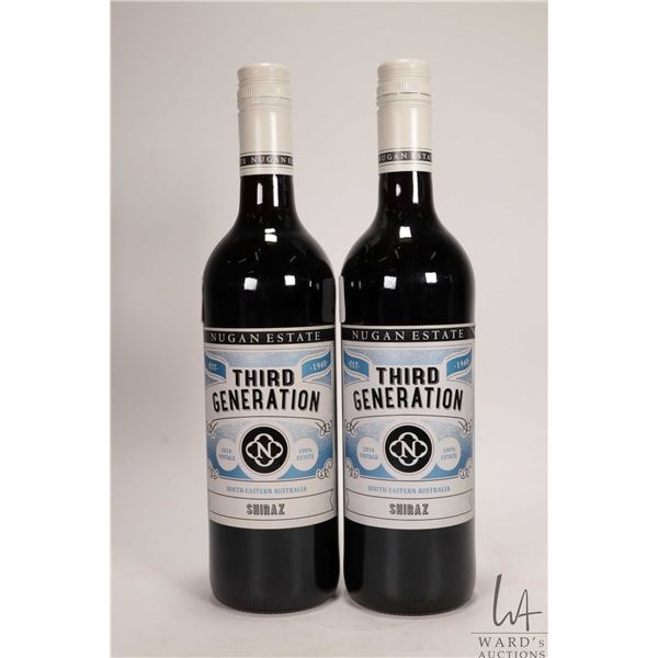 2 bottles of Nugan Estate / Third Generation / Shiraz / 750ml / 13.5% ABV Note: Alcohol cannot be in